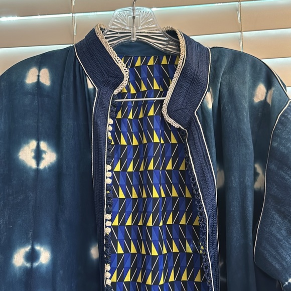 Dark blue indigo cloth long jacket from Marrakech. - Picture 11 of 13
